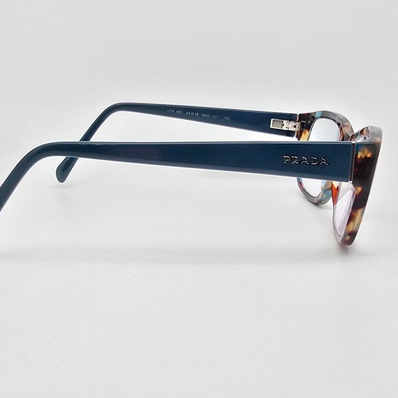 *SOLD* Prada VPR 18O NAG-1O1 Spotted Blue Havana Eyeglasses Frame w/ Flexhinge - Picture 5 of 12